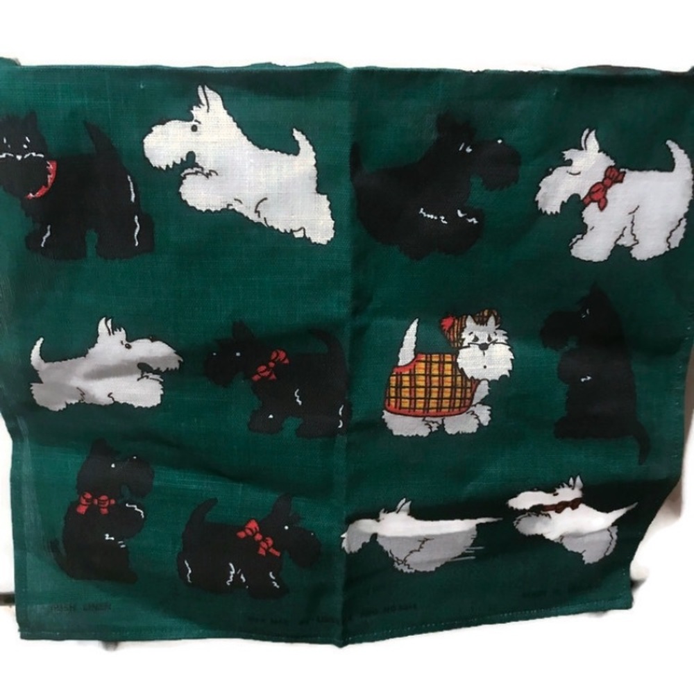 Scottie Dog Linen Kitchen Towel Weavers Ireland